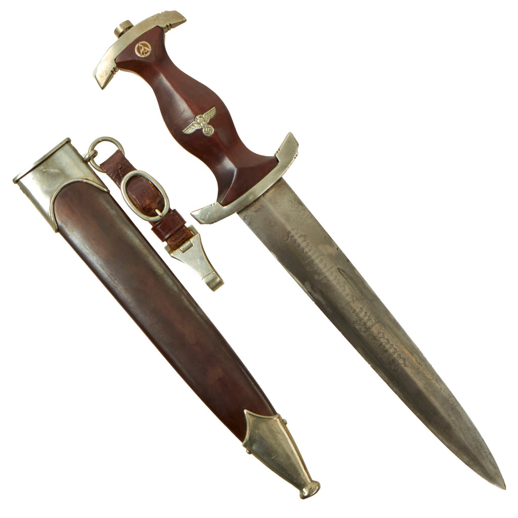 Original German WWII Ground Ernst Röhm Signature SA Dagger by E. Pack & Söhne with Scabbard & Hanger Original Items