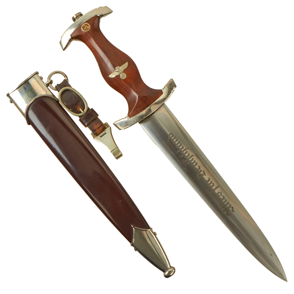 Original German WWII Excellent 1938 Dated SA Dagger by Eduard Wüsthof with Scabbard and Hanger - RZM M7/19 Original Items
