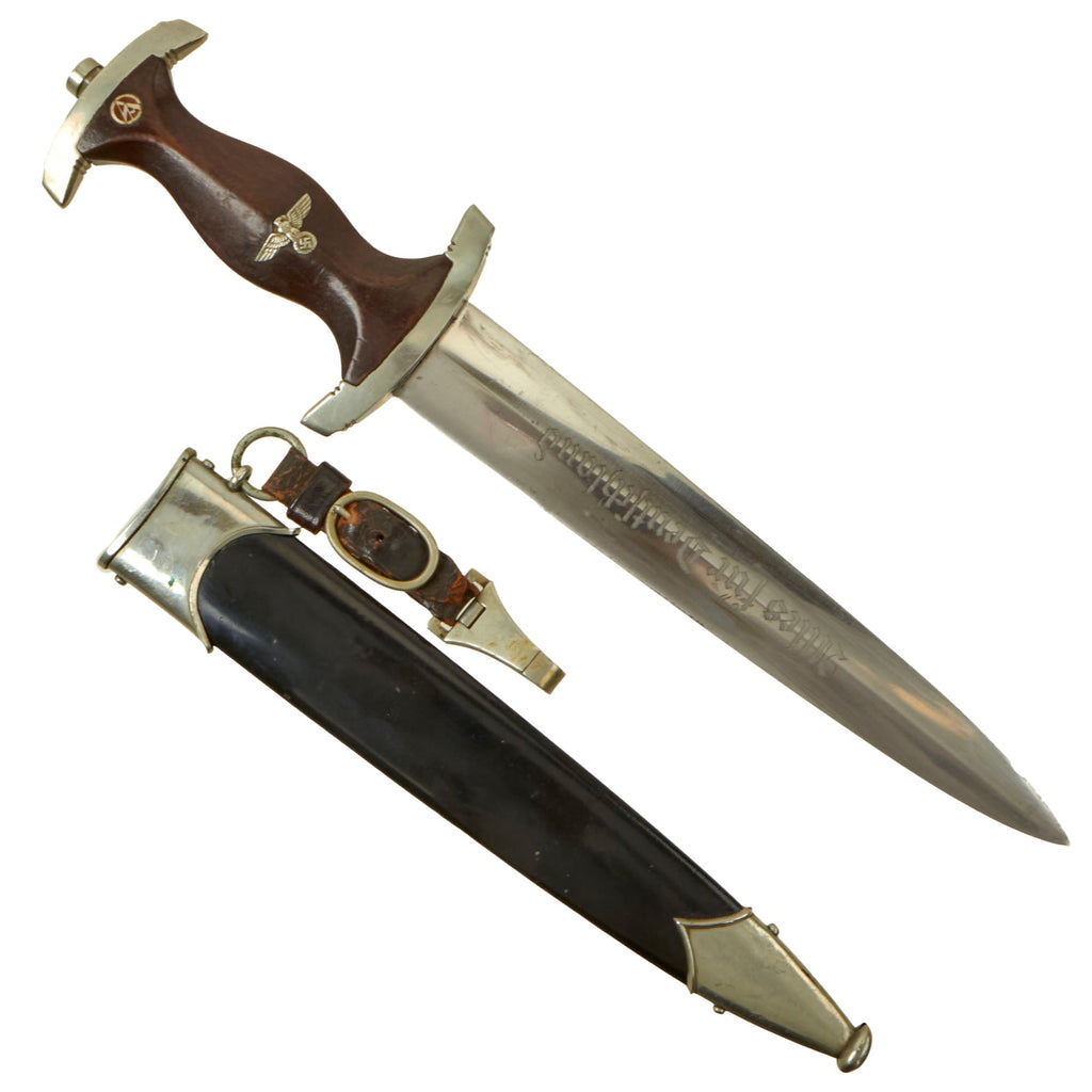 Original German WWII Early NSKK Dagger by AESCULAP with Scabbard & Belt Hanger - Possible Ground Röhm Signature Original Items