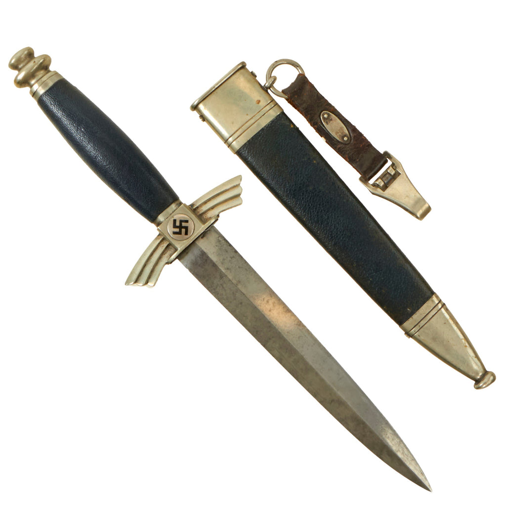 Original WWII German Early Unit Marked NSFK Glider Pilot's Dagger by SMF with Scabbard and Hanger Original Items
