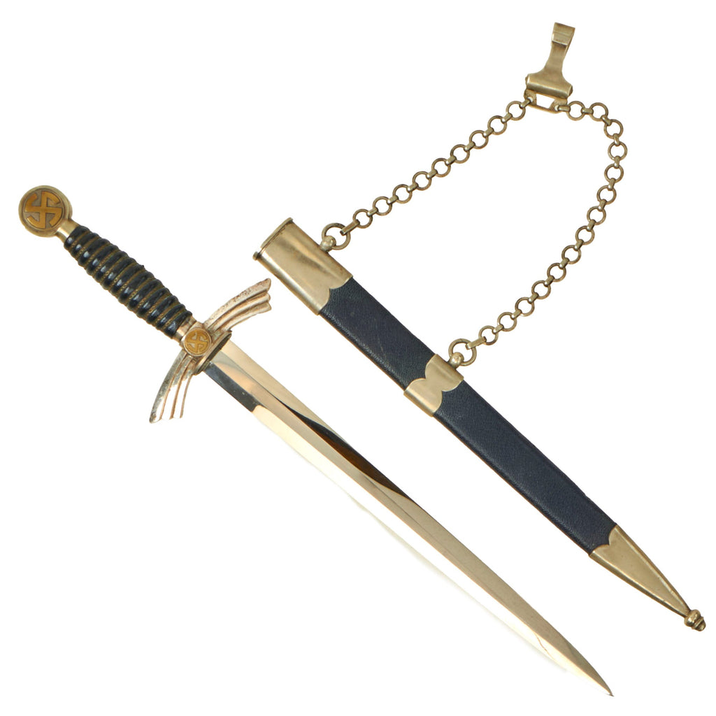 Original German WWII Early 1st Model Luftwaffe Dagger by SMF with Scabbard & Belt Hanger Original Items