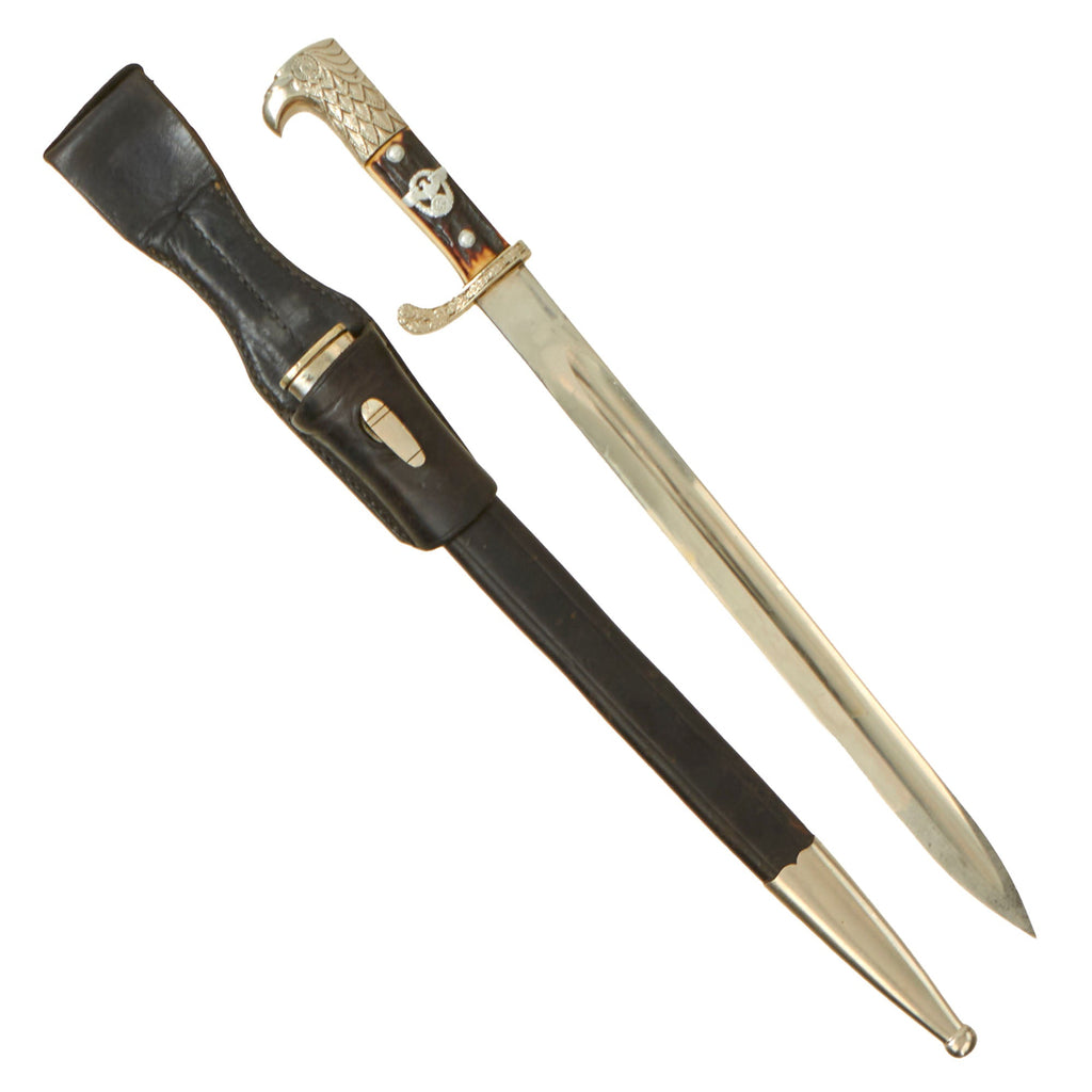 Original German WWII Metropolitan Police Long Dress Bayonet by Carl Eickhorn with Scabbard and Frog - 1934-1935 Trademark Original Items
