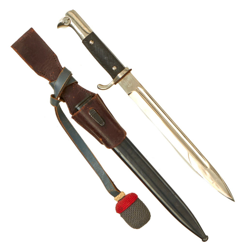 Original German WWII 98k Rifle Long Dress Bayonet by AESCULAP of Tuttlingen with Frog and Troddel Knot Original Items