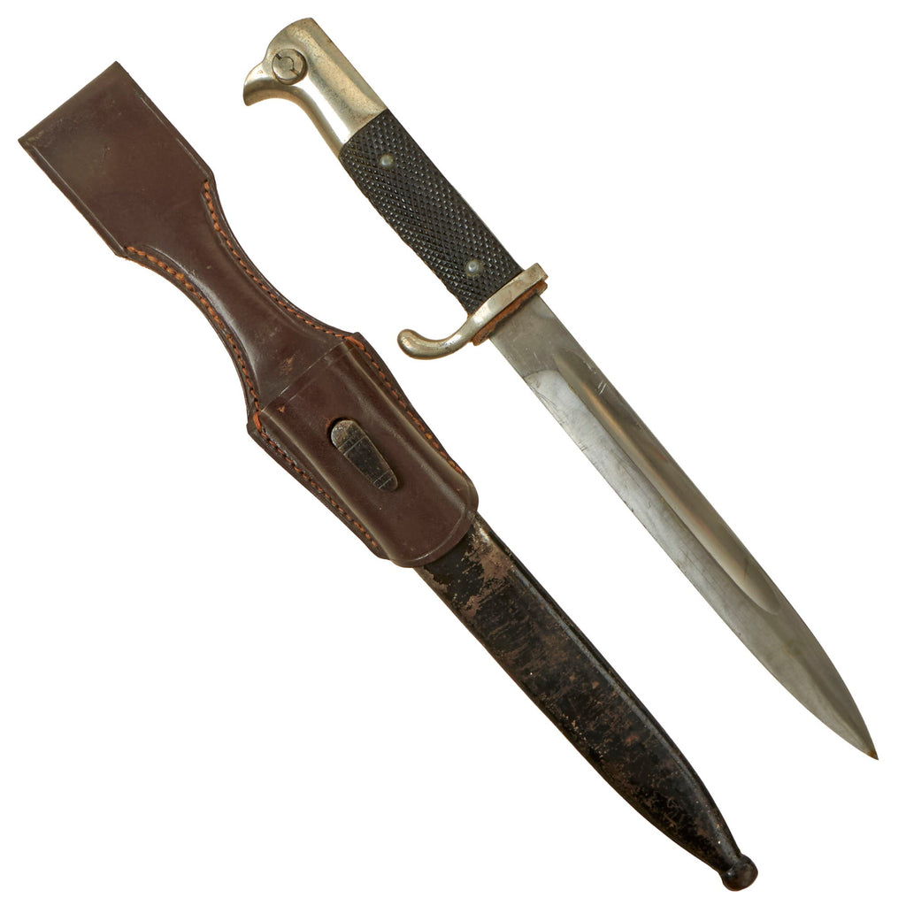 Original German WWII Heer Army Short 98k Dress Bayonet by Robert Klaas with Scabbard & Frog Original Items
