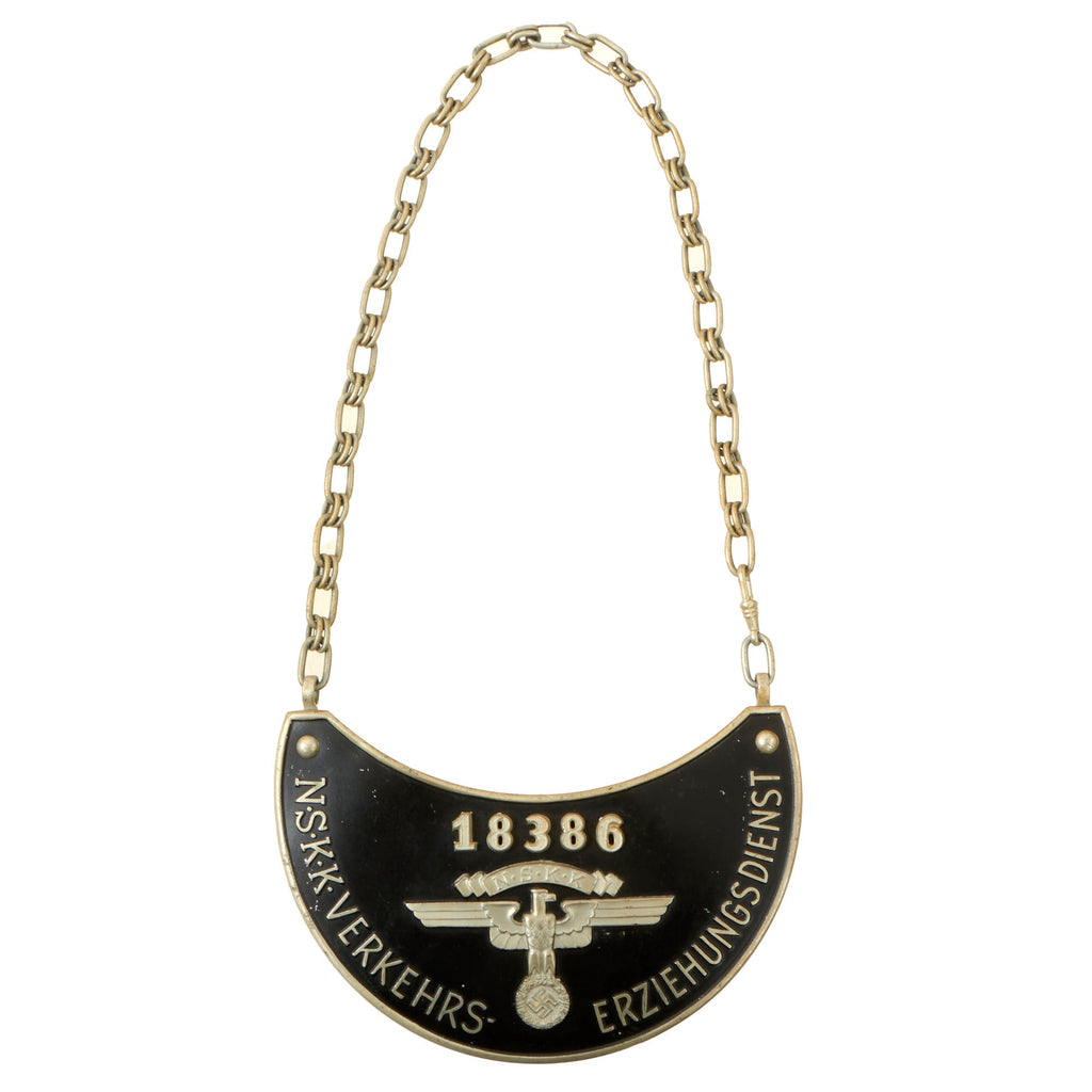 Original German WWII NSKK Traffic Control Service Gorget with Chain - 18386 Original Items