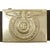 Original German WWII Early SS EM/NCO Nickel Belt Buckle by Overhoff & Cie with Black Leather Belt - Schutzstaffel Original Items
