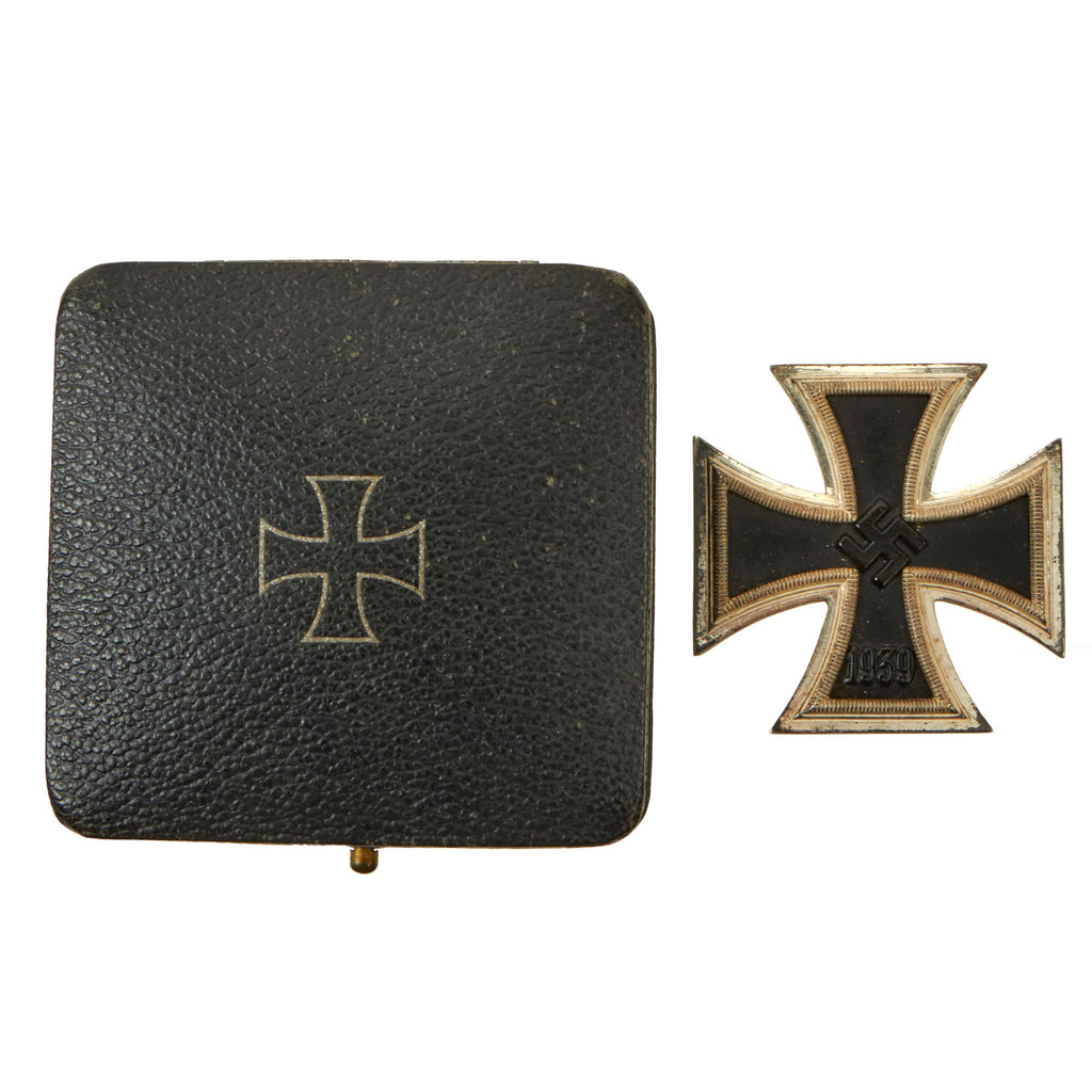 Original German WWII Iron Cross First Class 1939 with Tapered Pinback in Case - EKI - Unmarked Original Items
