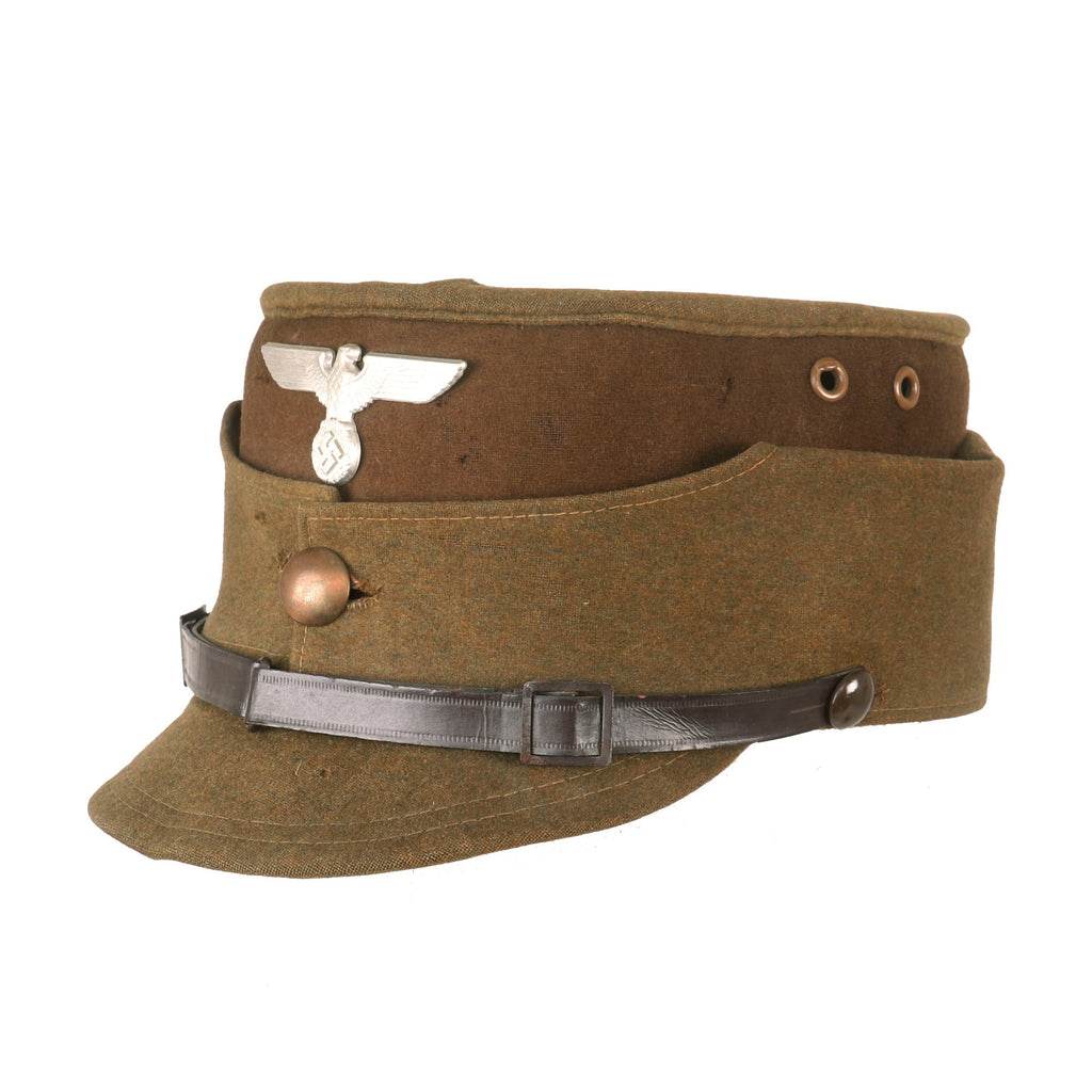 Original German WWII SA Stormtrooper Dark Brown & Silver Kepi from Gruppe Niedersachsen with Faded RZM Tag Original Items