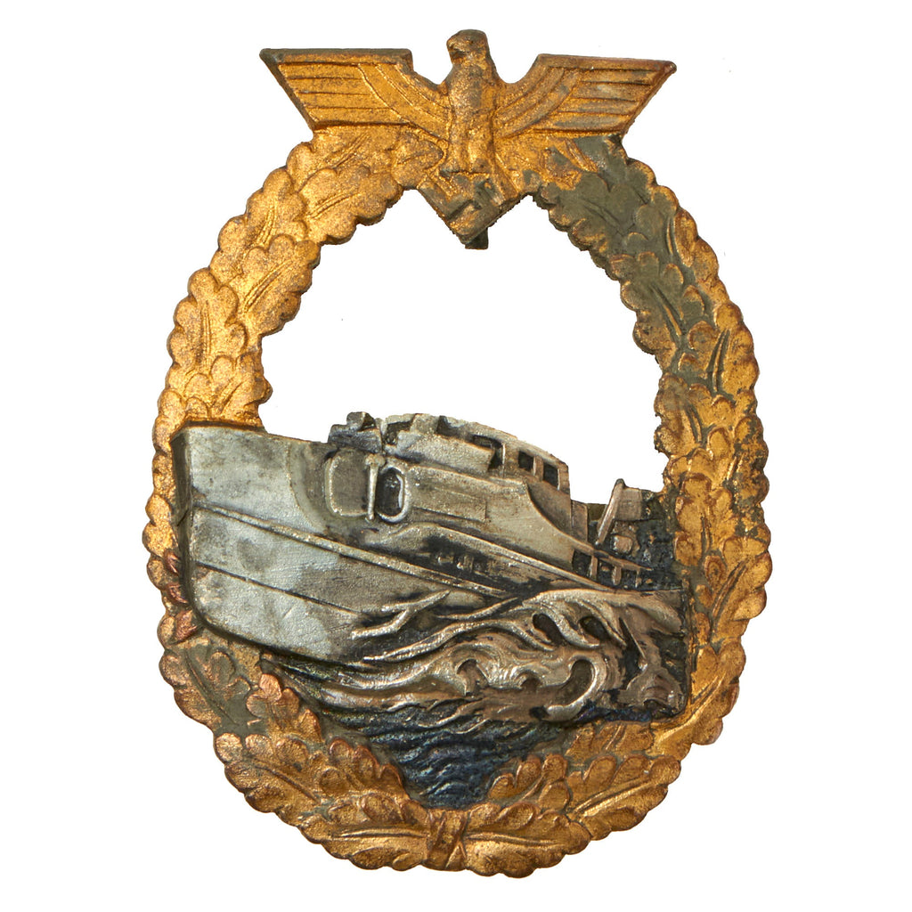Original German WWII French Made Kriegsmarine 1st Model Fast Attack Craft "S-Boat" War Badge - Bacqueville Attributed Original Items