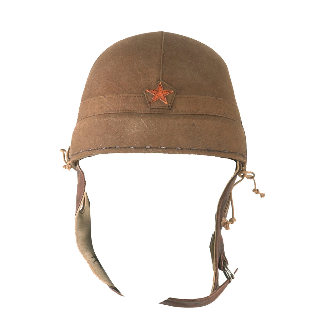 Original Japanese WWII Imperial Japanese Army Tanker Helmet with Markings - Dated 1943 Original Items