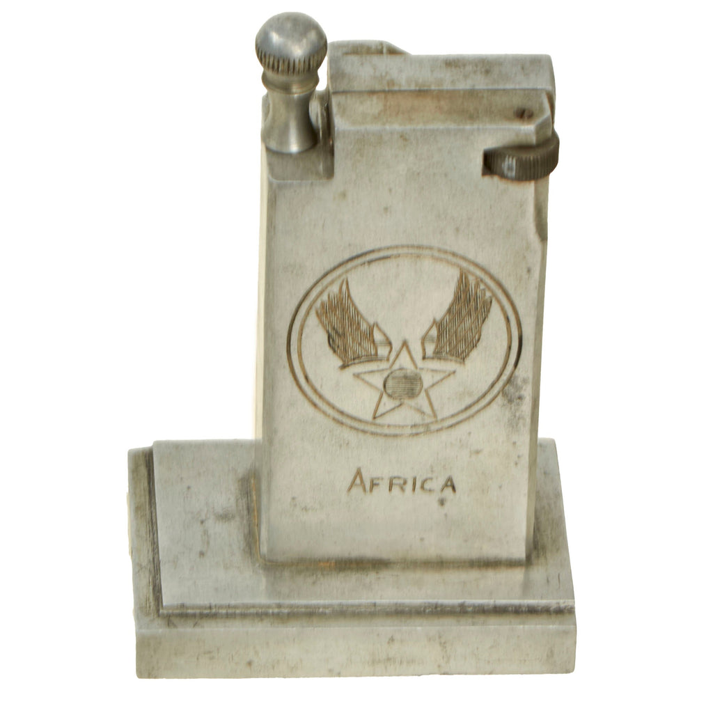 Original U.S. WWII Army Air Forces “Africa” Engraved Trench Art Lighter Original Items
