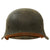 Original German WWII M42 Heer Army "No Decal" Helmet with Dome Stamp, 58cm Liner, and Chinstrap - Marked NS66 Original Items
