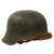 Original German WWII M42 Heer Army "No Decal" Helmet with Dome Stamp, 58cm Liner, and Chinstrap - Marked NS66 Original Items