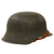 Original German WWII M42 Heer Army "No Decal" Helmet with Dome Stamp, 58cm Liner, and Chinstrap - Marked NS66 Original Items