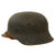 Original German WWII M42 Heer Army "No Decal" Helmet with Dome Stamp, 58cm Liner, and Chinstrap - Marked NS66 Original Items