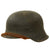 Original German WWII M42 Heer Army "No Decal" Helmet with Dome Stamp, 58cm Liner, and Chinstrap - Marked NS66 Original Items