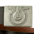Original German WWII SS EM/NCO Black Leather Waist Belt with Painted Steel Buckle Original Items