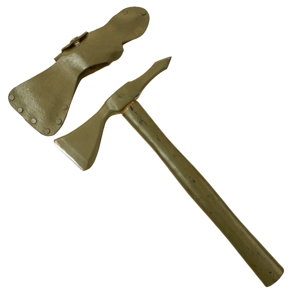 Original U.S. Vietnam War Lagana Tomahawk with Leather Carry Case - Excellent Condition Original Items