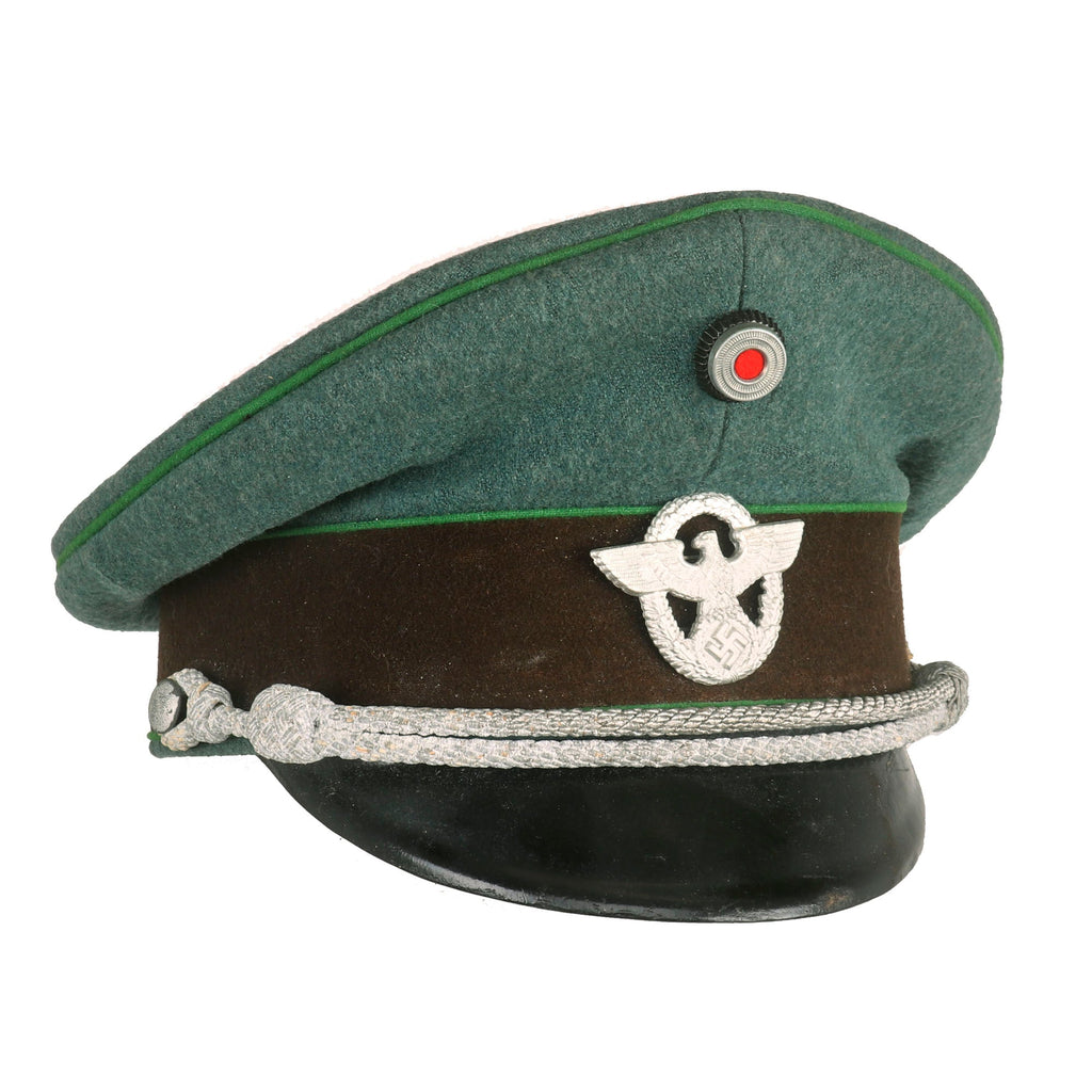Original German WWII Schutzpolizei Protection Police NCO's Schirmmütze Visor Cap - Schupo Original Items
