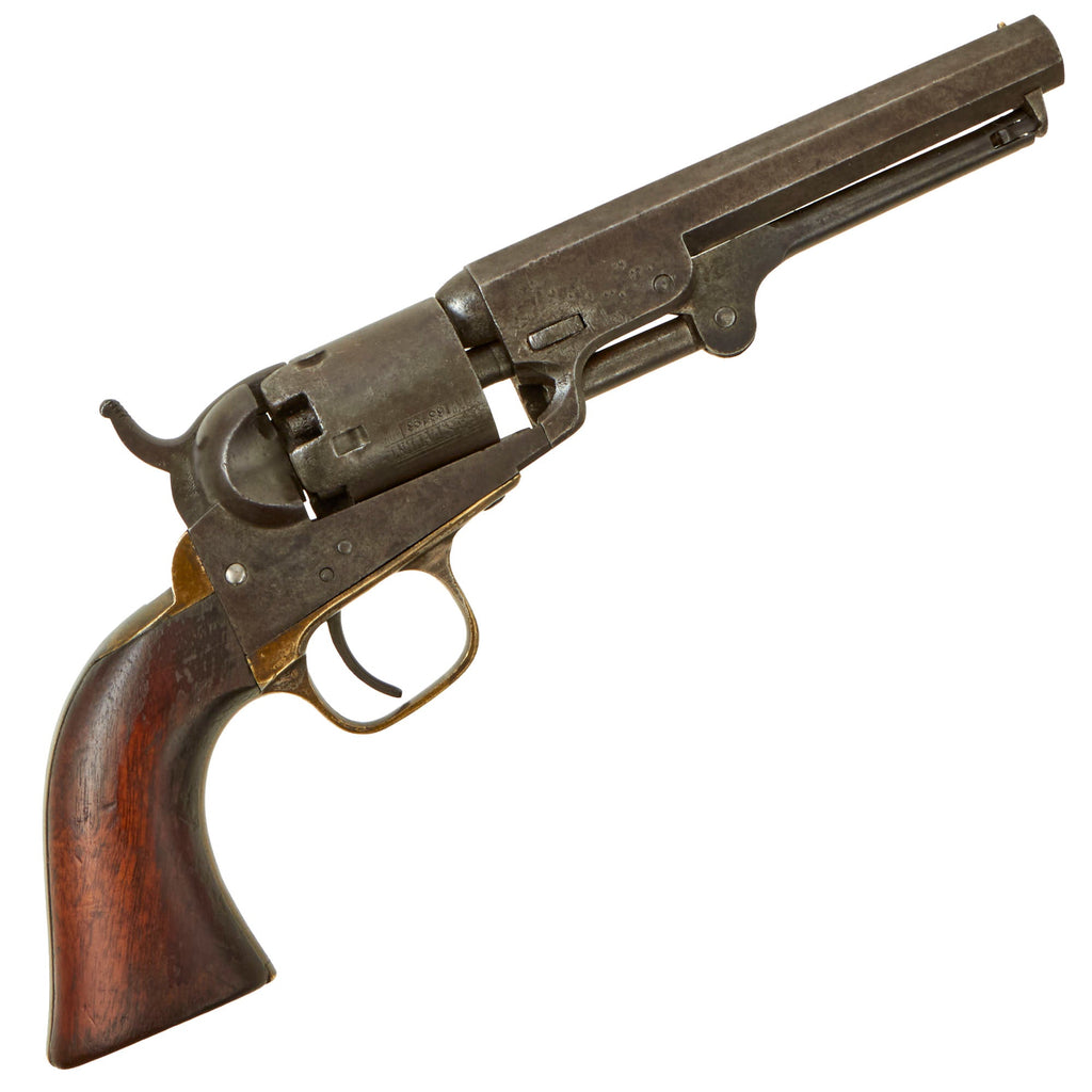 Original U.S. Civil War Colt M1849 Pocket Percussion Revolver with 5" Barrel & Partial Cylinder Scene made in 1860 - Serial 163496 Original Items