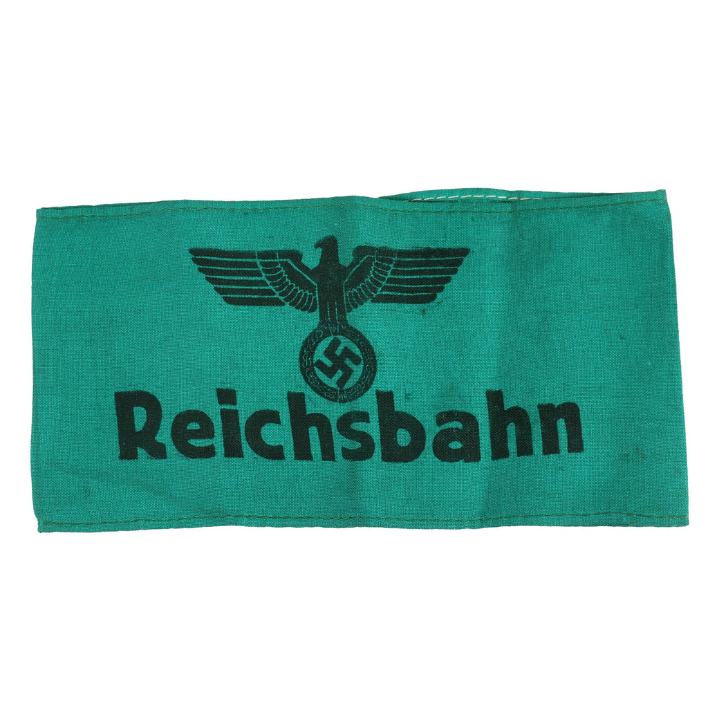 Original German WWII Reichsbahn National Railway Printed Green Armband Original Items
