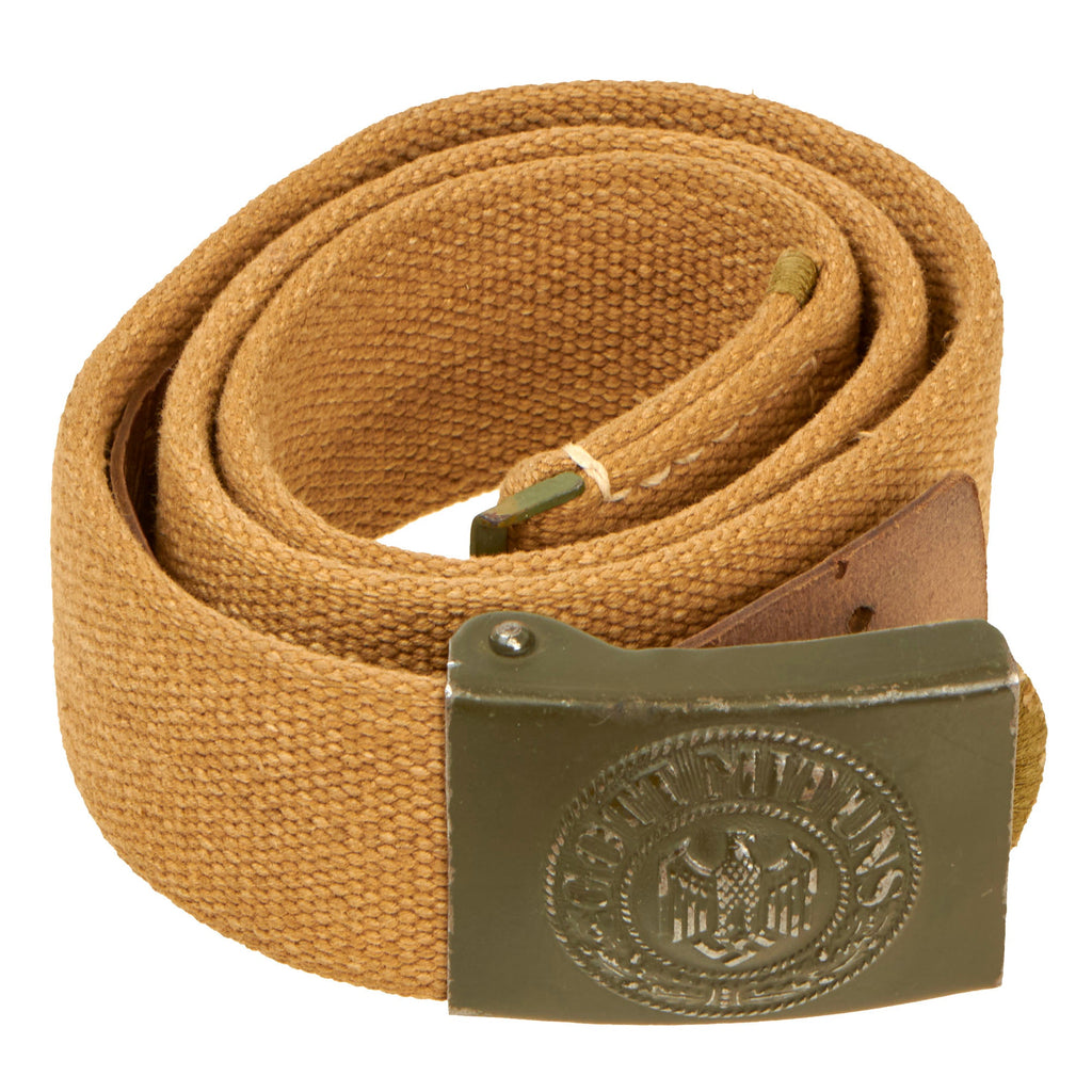Original German WWII Rare Tropical Afrikakorps DAK Web Belt with Steel Buckle Original Items