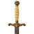 Original Hungarian Early WWII Era Kingdom of Hungary Naval Officer Dress Dagger With Ornate Blade and Brass Scabbard Original Items