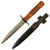 Original German WWI Trench Fighting Knife by Demag of Duisburg with Ribbed Grips & Scabbard Original Items