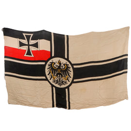 Original Imperial German WWI Large Reichskriegsflagge Naval War Ensign with Missing Hoist - 59" x 90"