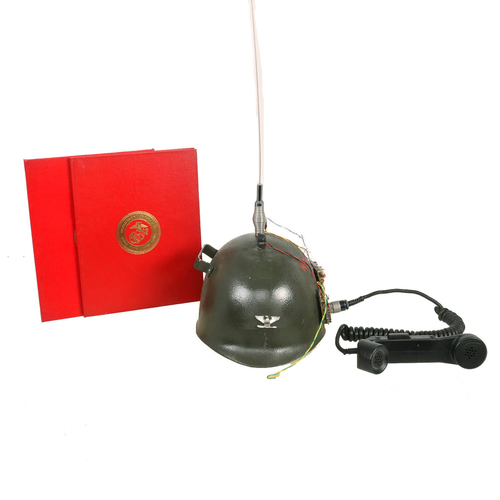 Original U.S. Vietnam War USMC Colonel Arthur Bergman Custom Communications M1 Helmet Liner & Award Documents Original Items