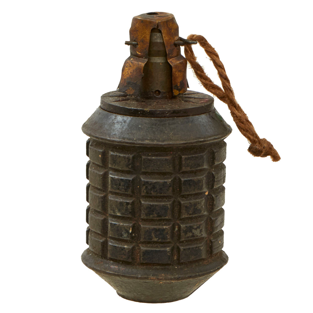 Original Japanese WWII Type 97 Inert Fragmentation Hand Grenade with Fuse - Dated 1941 Original Items