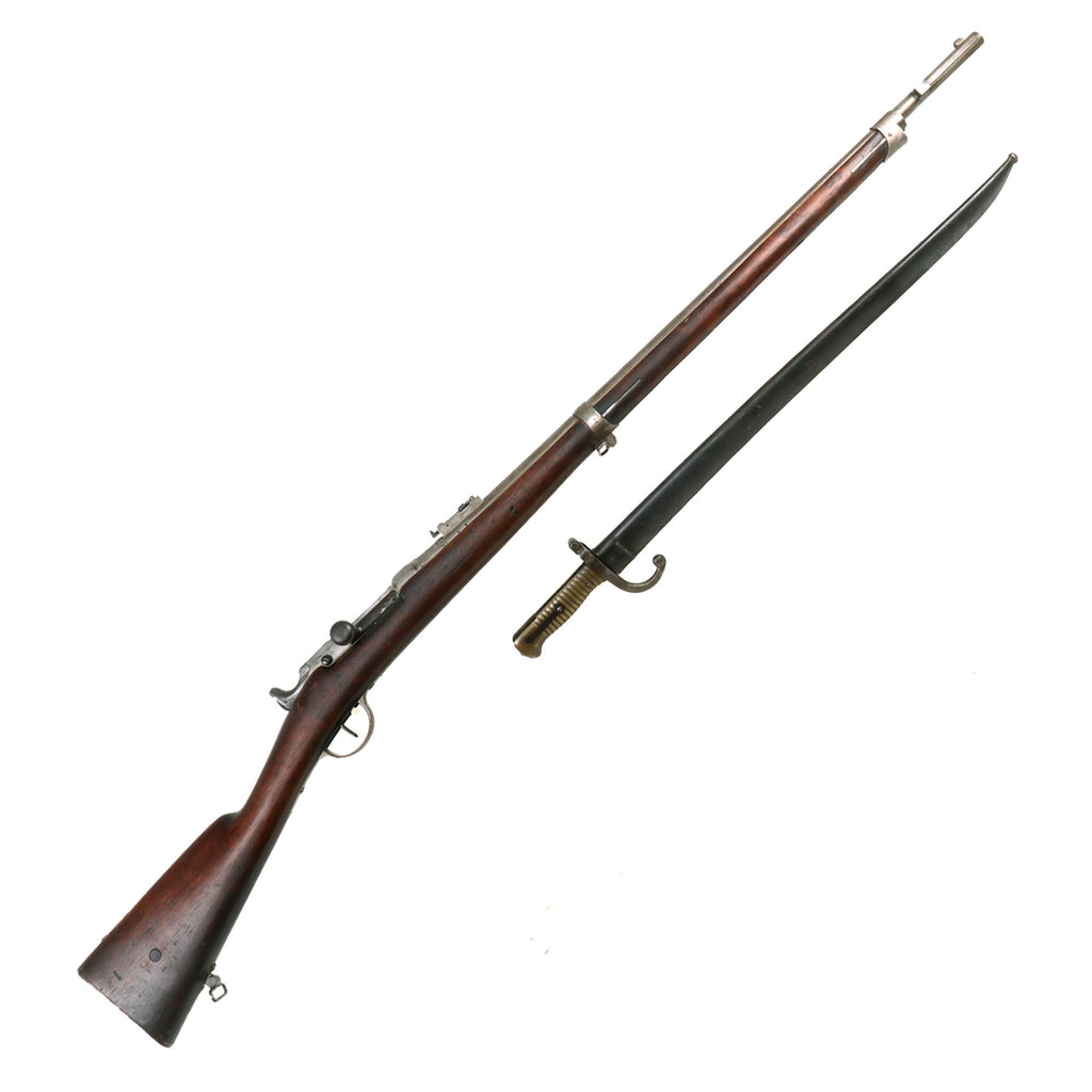 Original French Fusil Modèle 1866 Chassepot Needle Fire Rifle by Tulle Dated 1867 with Saber Bayonet & Scabbard - Serial R 7800 Original Items