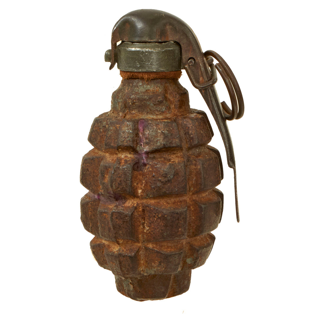 Original French WWI F1 Hand Grenade with Billant Modèle 1916 Fuse - Inert Original Items