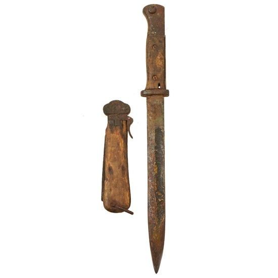 Original German WWII Luftwaffe Relic Gravity Knife & K98 Bayonet Purportedly Found at Carentan in 1981 Original Items