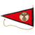 Original German WWII NSKK Vehicle Staff Car Pennant Flag with Leather Trim - 6 ¾" x 12 ¼" Original Items