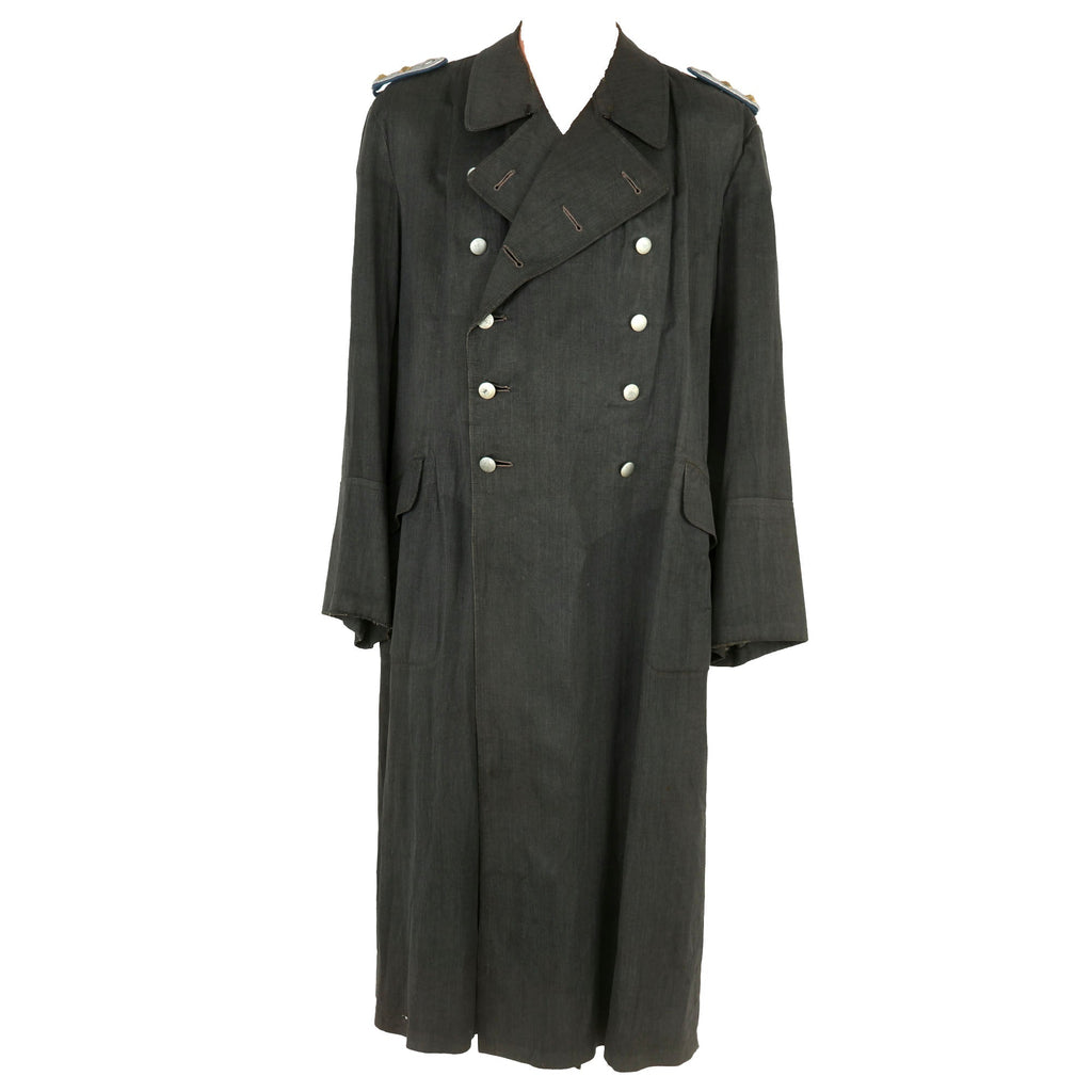 Original German WWII Wehrmacht Transportation and Supply Hauptmann Officer's Rubberized Raincoat Original Items