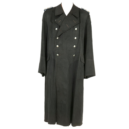Original German WWII Wehrmacht Transportation and Supply Hauptmann Officer's Rubberized Raincoat Original Items