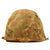 Original U.S. Korean War 1st Marine Division Rear Seam Swivel Bale M1 Helmet with Stenciled HBT USMC Camouflage Cover Original Items