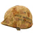 Original U.S. Korean War 1st Marine Division Rear Seam Swivel Bale M1 Helmet with Stenciled HBT USMC Camouflage Cover Original Items