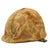 Original U.S. Korean War 1st Marine Division Rear Seam Swivel Bale M1 Helmet with Stenciled HBT USMC Camouflage Cover Original Items
