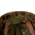 Original U.S. Korean War 1st Marine Division Rear Seam Swivel Bale M1 Helmet with Stenciled HBT USMC Camouflage Cover Original Items
