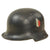 Original German Pre-WWII M34 Square Dip First Pattern Aluminum Fire Protection Police Helmet with Double Decals - Size 58 - 59 Original Items