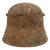 Original German WWI M16 Stahlhelm Relic Helmet Shell with Extremely Faint Traces of Panel Camouflage Paint - Marked NJ62 - Rare Maker