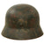 Original German WWII Army Heer M40 Camouflage Steel Helmet with Crack Across Crown and Worn 55cm Liner - Q62 Original Items