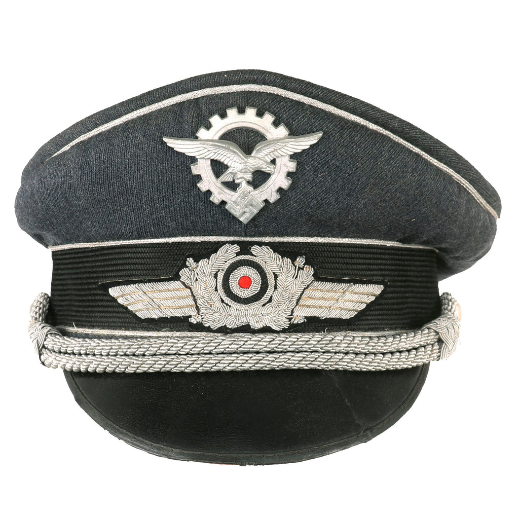 Original German WWII Luftwaffe Generalluftzeugmeister Technical Supply Officer Schirmmütze Visor Crush Cap Original Items
