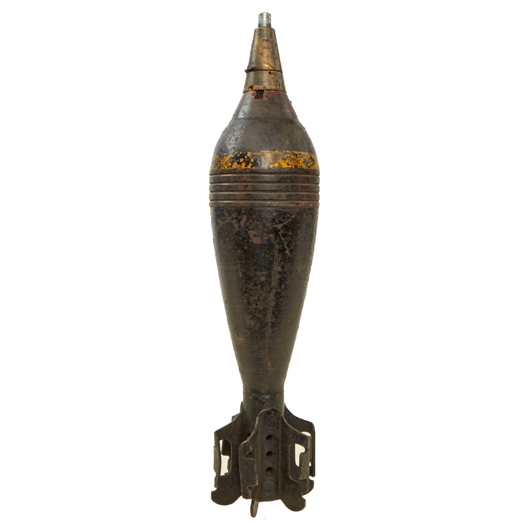 Original Japanese WWII Type 100 HE 81mm Inert Mortar Round with Type 88 Impact Fuse - dated 1943 Original Items