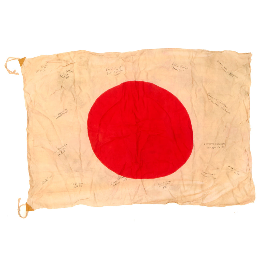 Original Japanese WWII Americal Division Captured & Signed Silk Flag -  164th Infantry Regiment - 25 x 38” Original Items
