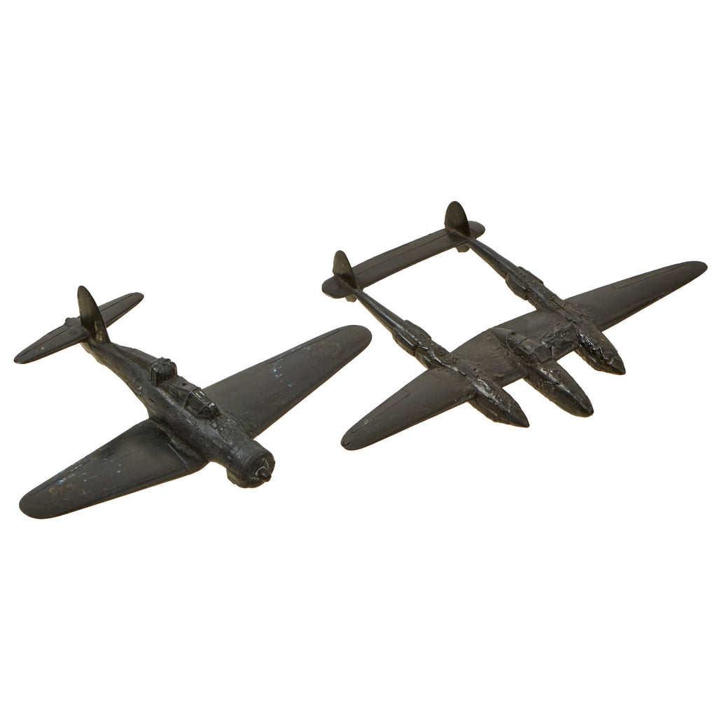Original U.S. WWII Lot of 2 Airplane Identification Models - P-38 & Blackburn B-24 Skua Original Items
