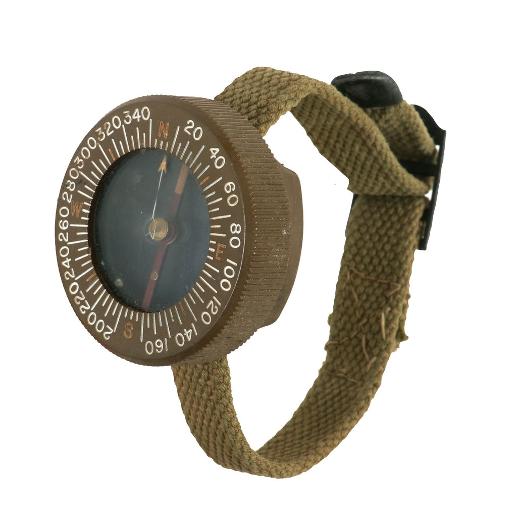 Original U.S. WWII US Army Corps of Engineers Wrist Compass by Superior Magneto Corporation with Web Wristband Original Items
