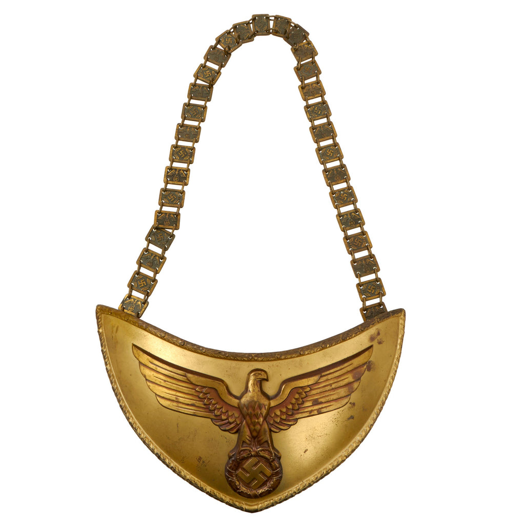 Original German WWII SA Political Leader Gorget with Chain by Frank & Reif of Stuttgart - RZM M1/102 Original Items